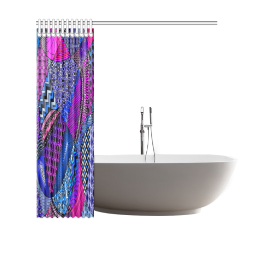 Pink Purple Blue Tangles by ArtformDesigns Shower Curtain 69"x70"