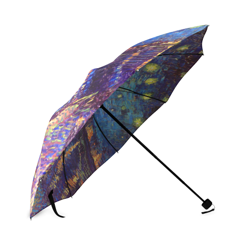 Van Gogh Starry Night Over Rhone Foldable Umbrella (Model U01)