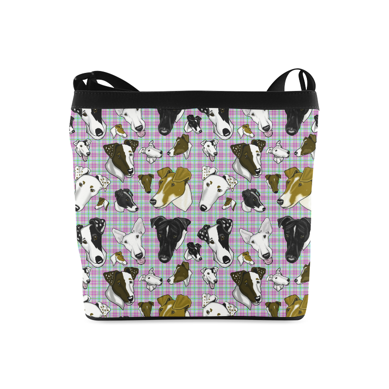 Smooth fox Terrier Plaid Pastel Crossbody Bags (Model 1613)