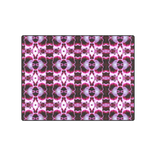 Purple White Flower Abstract Pattern Blanket 50"x60"