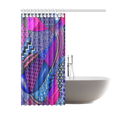 Pink Purple Blue Tangles by ArtformDesigns Shower Curtain 60"x72"