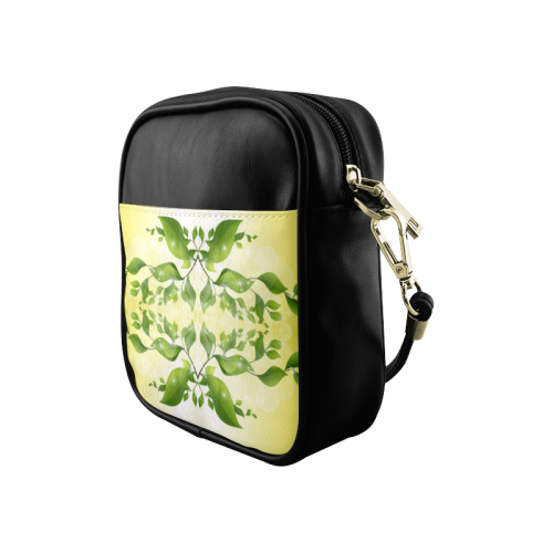 MAGIC LEAVES Kaleidoscope green yellow Sling Bag (Model 1627)