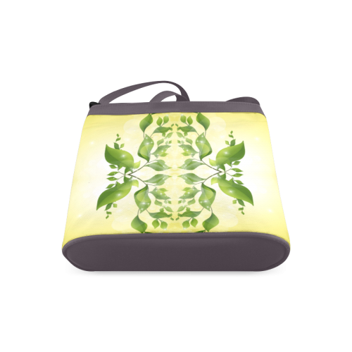 MAGIC LEAVES Kaleidoscope green yellow Crossbody Bags (Model 1613)