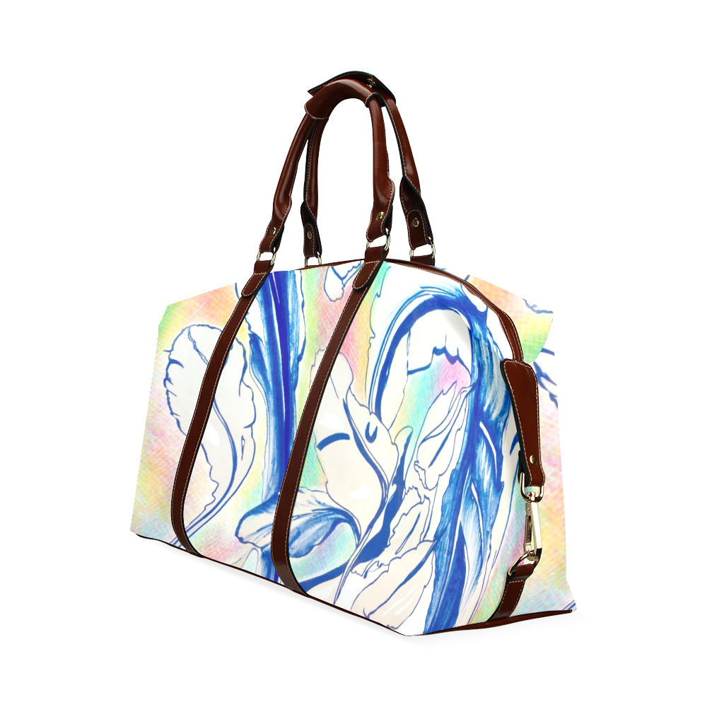 Blue Succulent Colorful Classic Travel Bag (Model 1643)