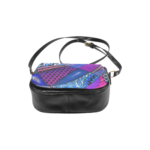 Pink Purple Blue Tangles by ArtformDesigns Classic Saddle Bag/Small (Model 1648)