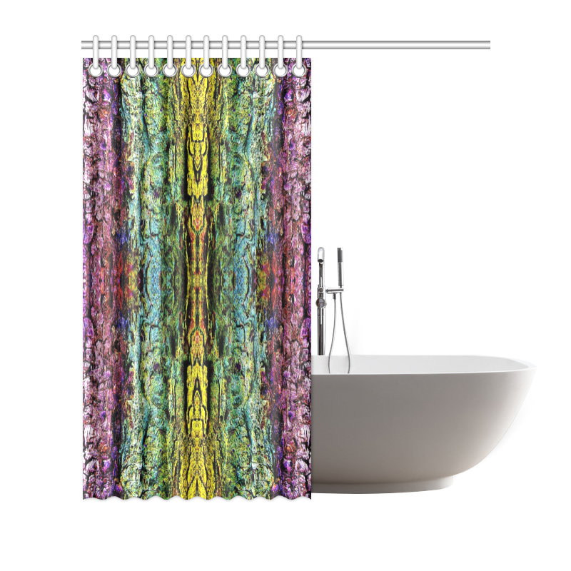 Abstract, Yellow Green, Purple, Shower Curtain 66"x72"