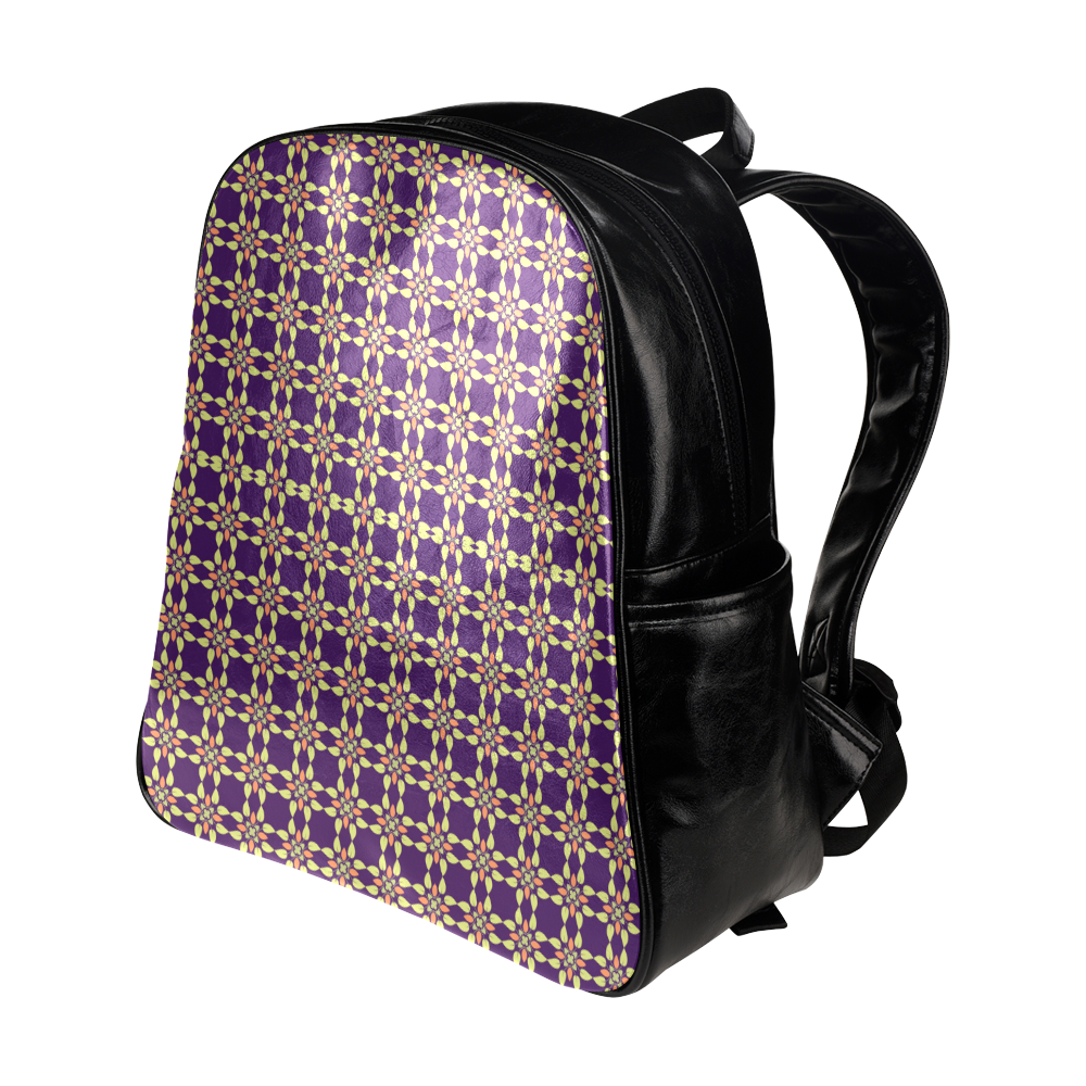 Purple Multi-Pockets Backpack (Model 1636)