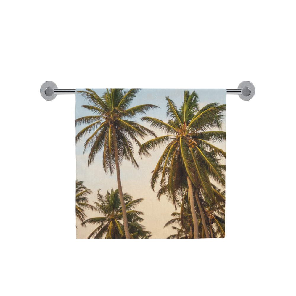 Chilling Tropical Palm Trees Blue Sky Scene Bath Towel 30"x56"