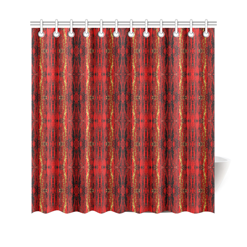 Red Gold, Old Oriental Pattern Shower Curtain 69"x70"