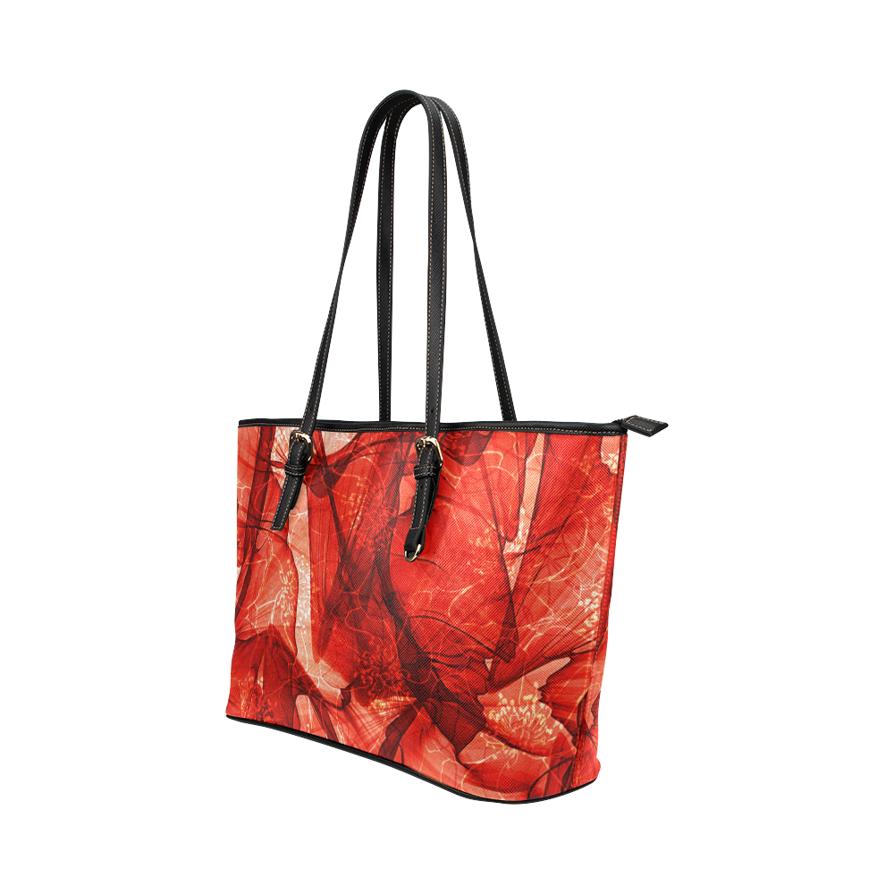 poppy veildance Leather Tote Bag/Small (Model 1651)