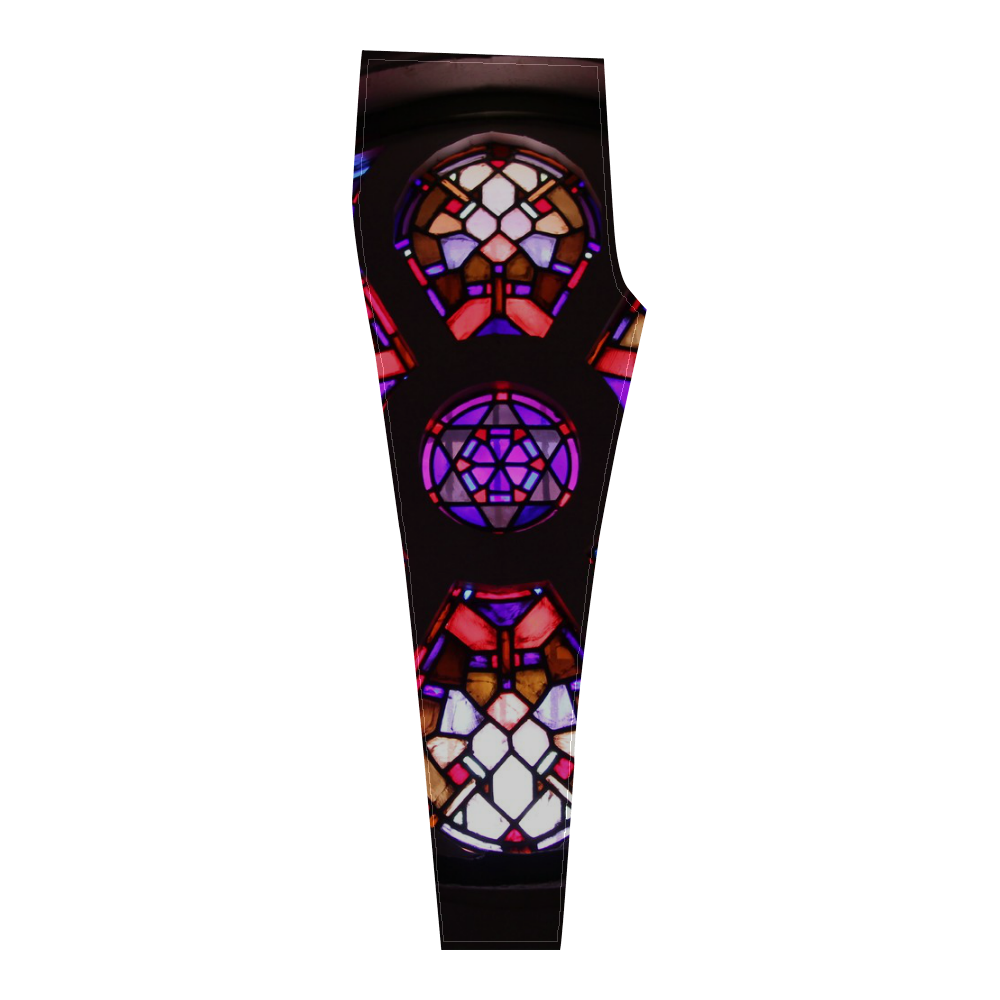 Purple Rosary Window Mandala Cassandra Women's Leggings (Model L01)