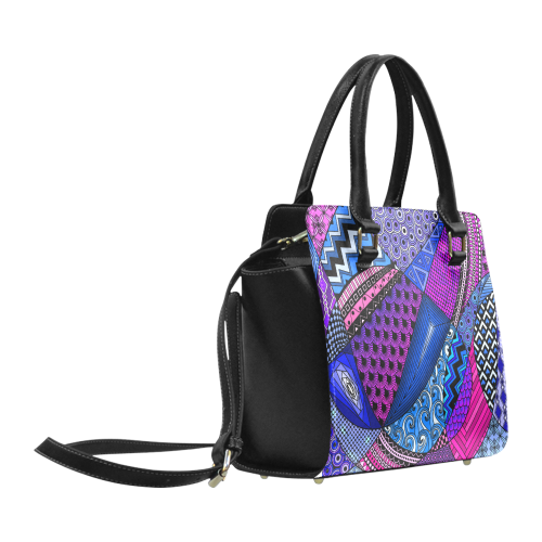 Pink Purple Blue Tangles by ArtformDesigns Classic Shoulder Handbag (Model 1653)