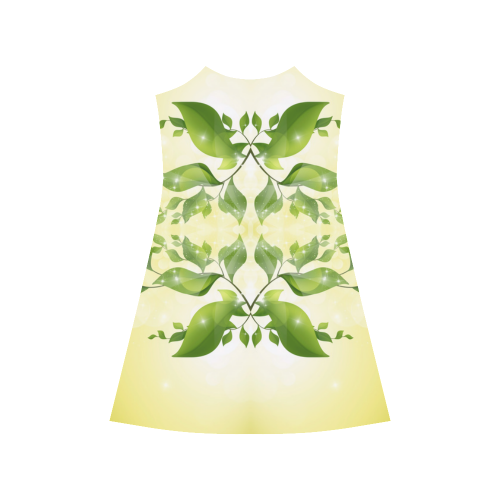 MAGIC LEAVES Kaleidoscope green yellow Alcestis Slip Dress (Model D05)