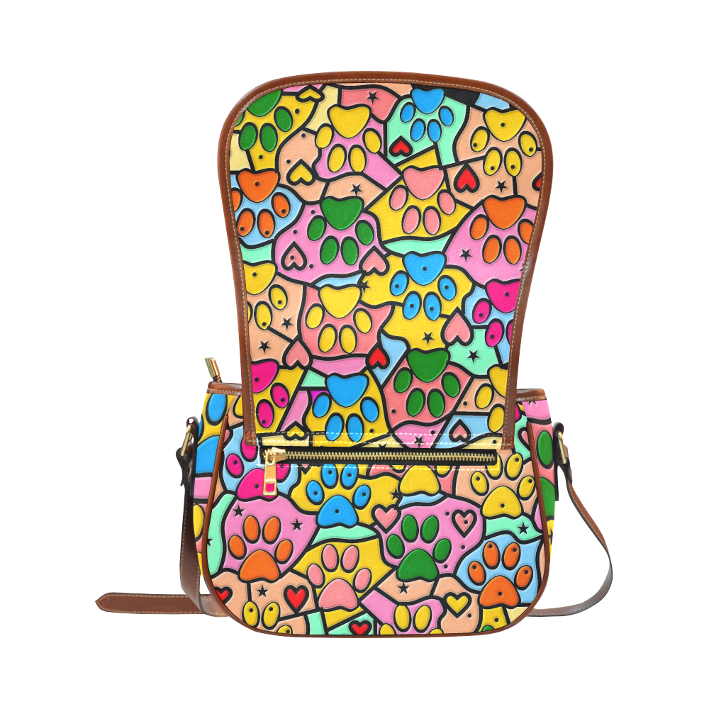 Popart Paws by Nico Bielow Saddle Bag/Small (Model 1649) Full Customization