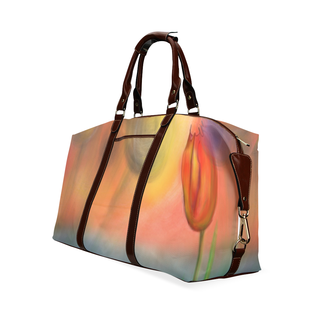 Peach Tulips Classic Travel Bag (Model 1643)
