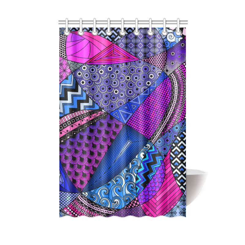 Pink Purple Blue Tangles by ArtformDesigns Shower Curtain 48"x72"