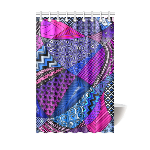 Pink Purple Blue Tangles by ArtformDesigns Shower Curtain 48"x72"