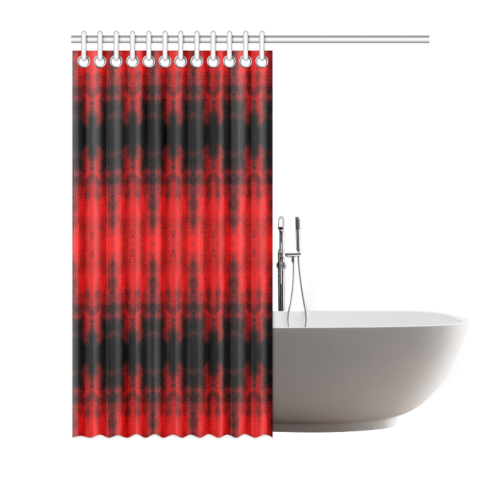 Red Black Gothic Pattern Shower Curtain 72"x72"