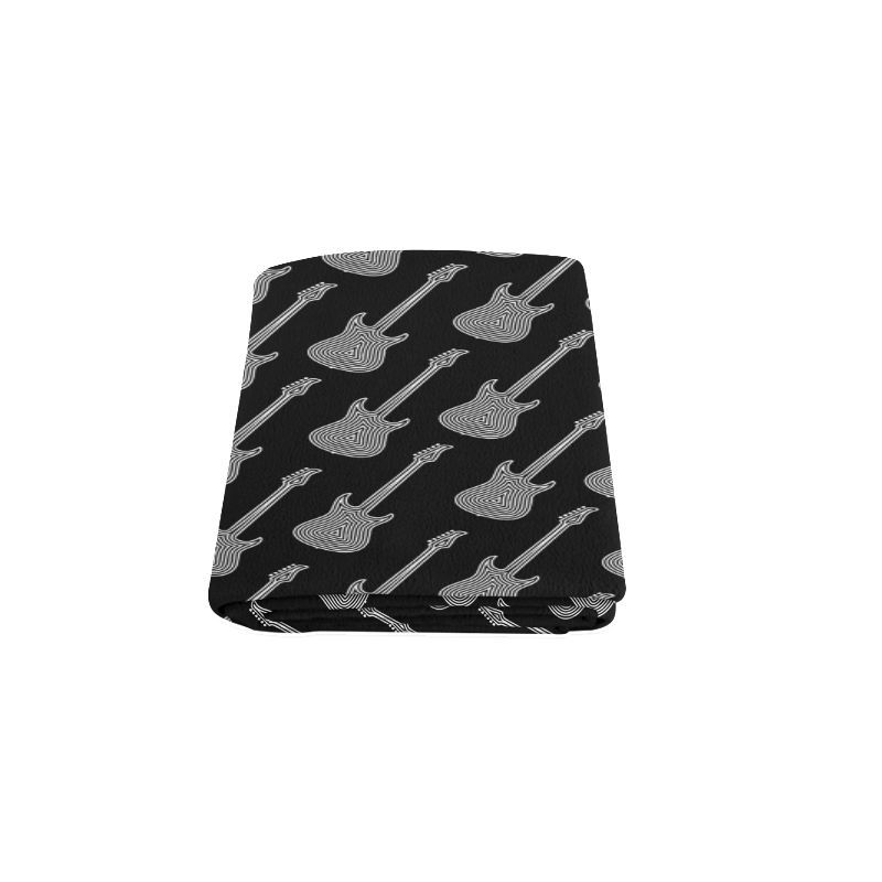 Black and White Guitars Pattern by ArtformDesigns Blanket 50"x60"
