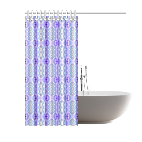 Light Blue Purple White Girly Pattern Shower Curtain 60"x72"