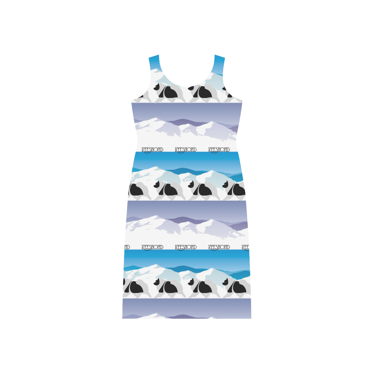 Keeshond  Rockin the Rockies 2 Phaedra Sleeveless Open Fork Long Dress (Model D08)