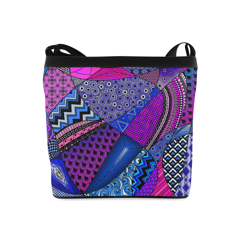 Pink Purple Blue Tangles by ArtformDesigns Crossbody Bags (Model 1613)