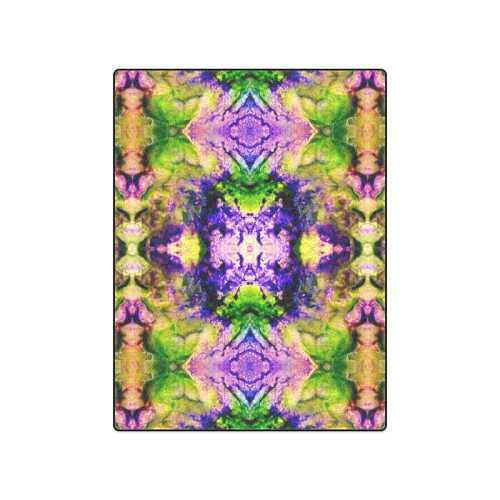 Green,Purple Yellow ,Goa Pattern Blanket 50"x60"