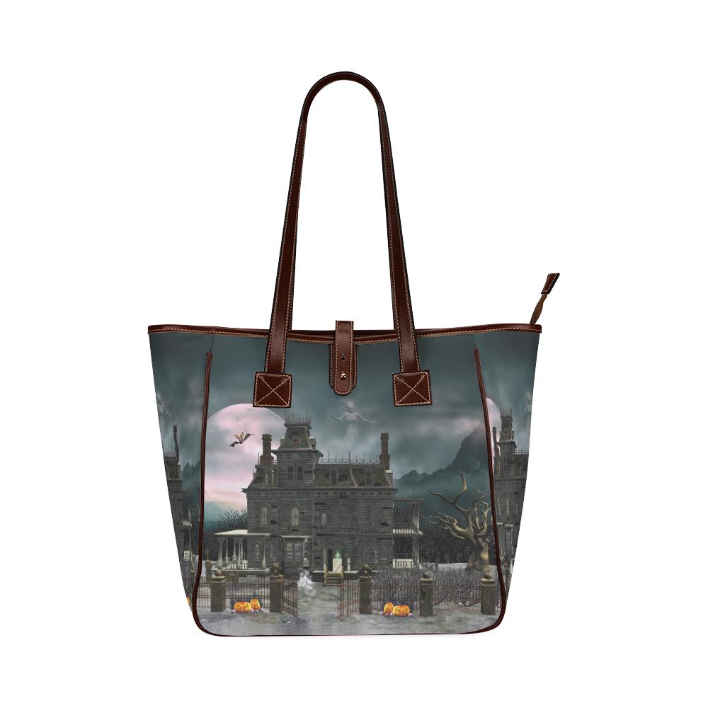 A creepy darkness halloween haunted house Classic Tote Bag (Model 1644)