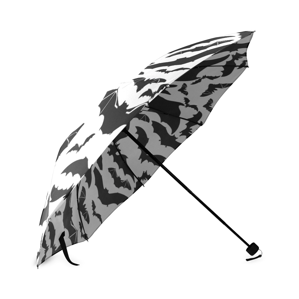 White and black bats umbrella Foldable Umbrella (Model U01)