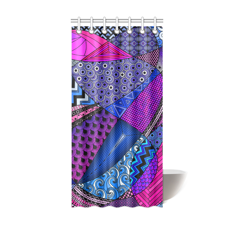 Pink Purple Blue Tangles by ArtformDesigns Shower Curtain 36"x72"