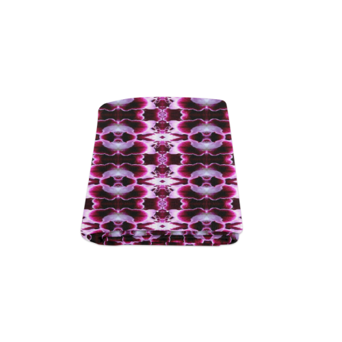 Purple White Flower Abstract Pattern Blanket 50"x60"