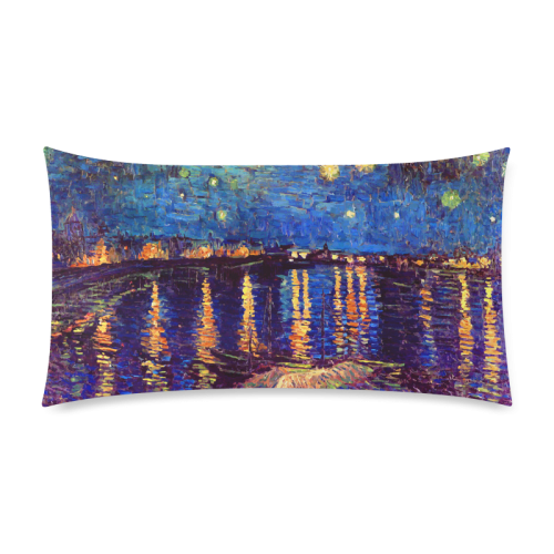 Van Gogh Starry Night Over Rhone Custom Rectangle Pillow Case 20"x36" (one side)