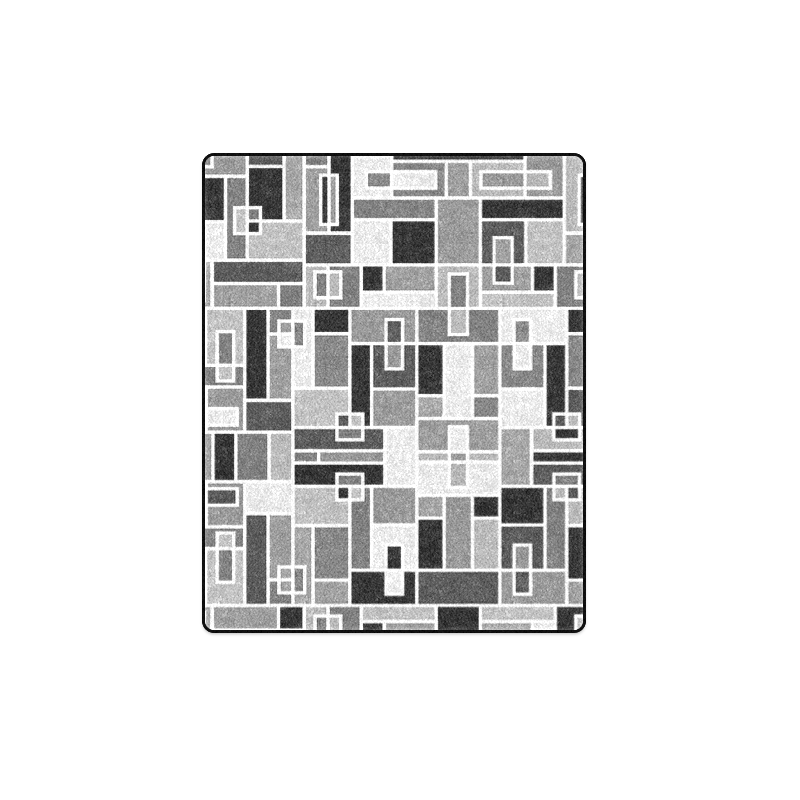 Monochrome Geometric Blocks by ArtformDesigns Blanket 40"x50"