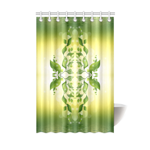 MAGIC LEAVES Kaleidoscope green yellow Shower Curtain 48"x72"