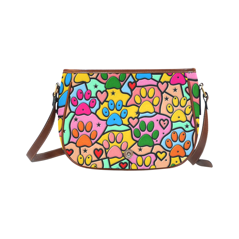 Popart Paws by Nico Bielow Saddle Bag/Small (Model 1649) Full Customization