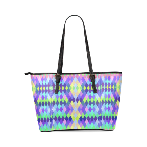 Abstract Leather Tote Bag/Large (Model 1640)