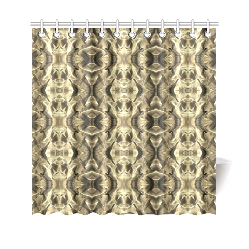 Gold Fabric Pattern Design Shower Curtain 69"x70"