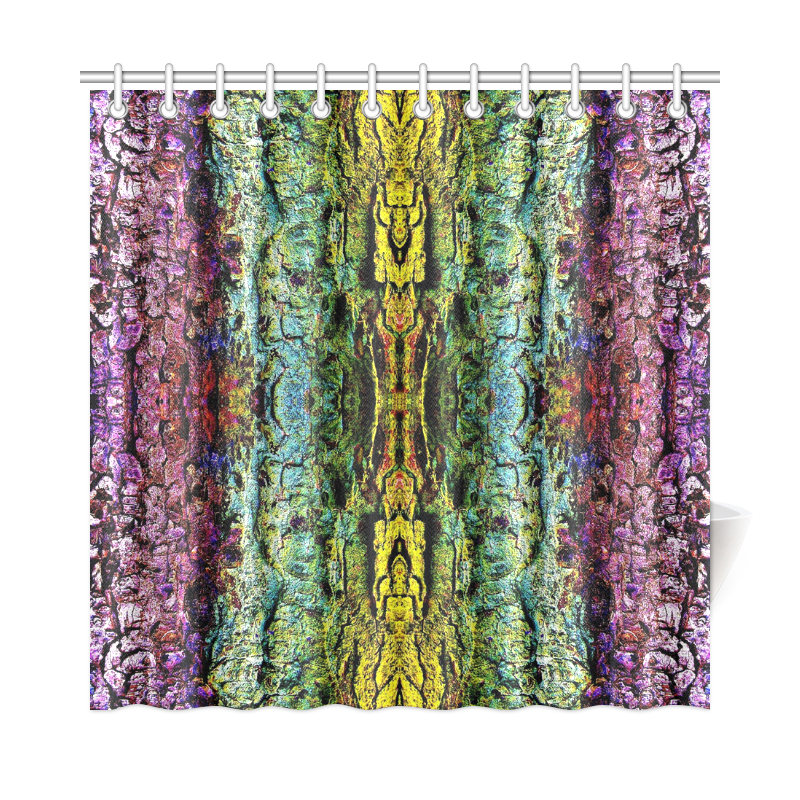 Abstract, Yellow Green, Purple, Shower Curtain 72"x72"