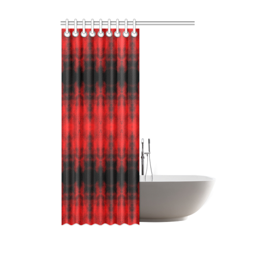 Red Black Gothic Pattern Shower Curtain 48"x72"
