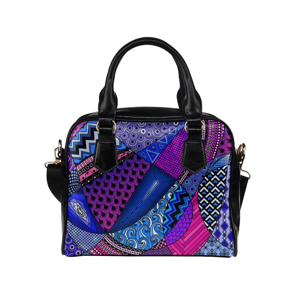 Pink Purple Blue Tangles by ArtformDesigns Shoulder Handbag (Model 1634)