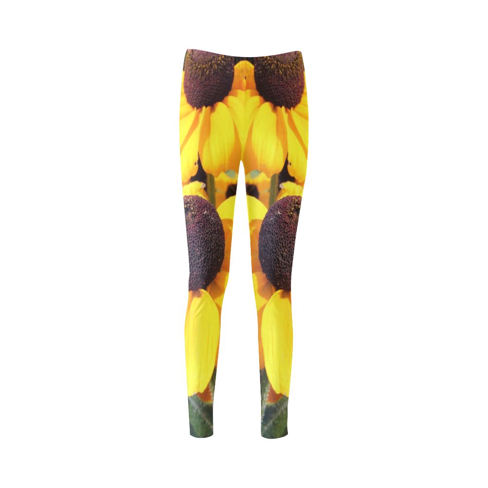 Yellow Flowers Cassandra Women's Leggings (Model L01)