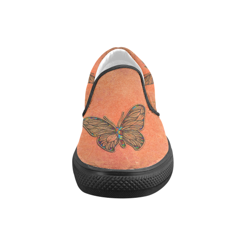 Wonderful butterflies, decorative design Women's Unusual Slip-on Canvas Shoes (Model 019)