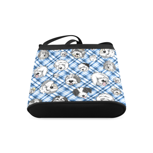 full blue and white plaid sheepie heads copy Crossbody Bags (Model 1613)