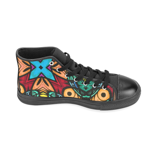 Stained Glass Men’s Classic High Top Canvas Shoes /Large Size (Model 017)