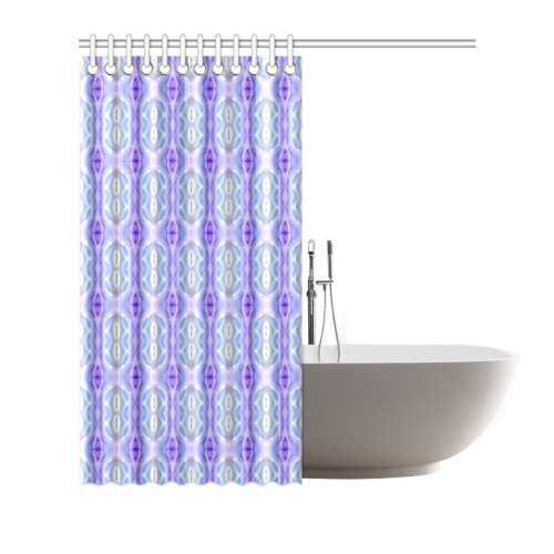 Light Blue Purple White Girly Pattern Shower Curtain 72"x72"