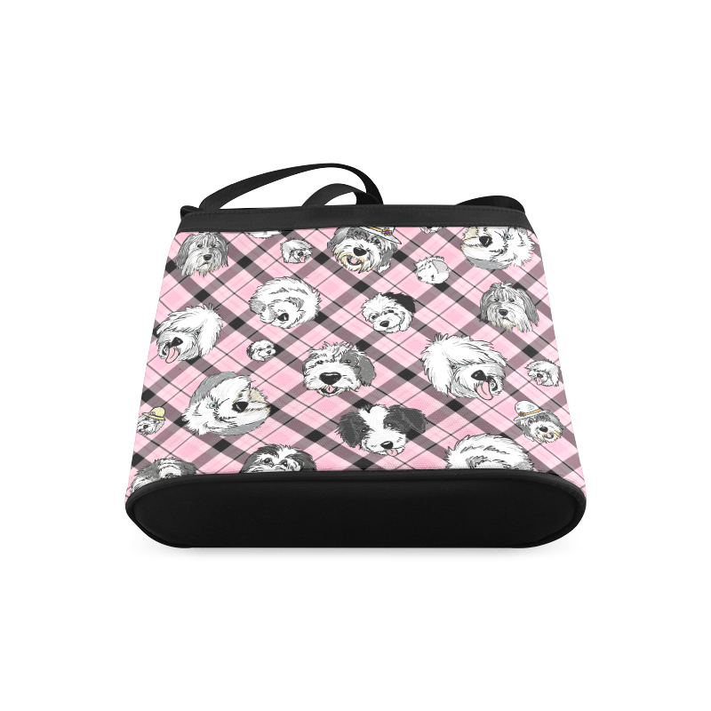 Oes Faces Pink Plaid Crossbody Bags (Model 1613)