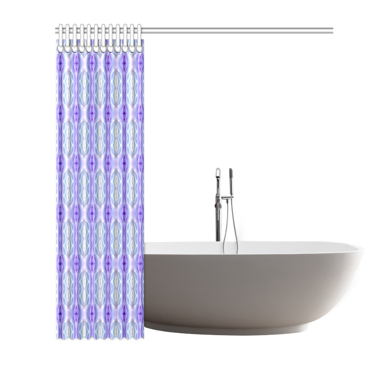 Light Blue Purple White Girly Pattern Shower Curtain 66"x72"