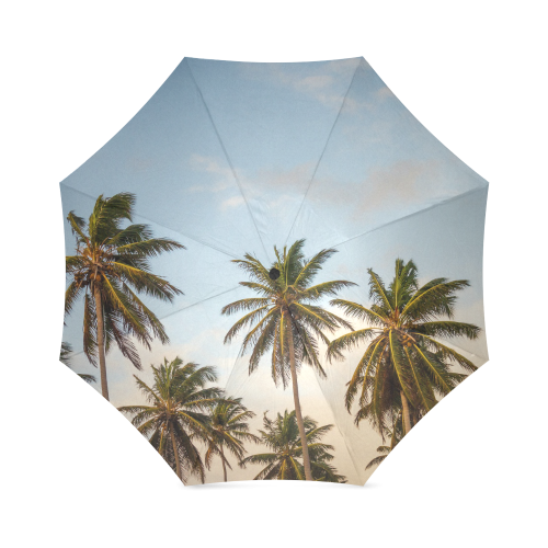 Chilling Tropical Palm Trees Blue Sky Scene Foldable Umbrella (Model U01)