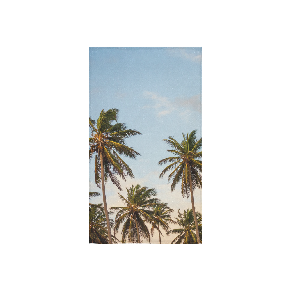 Chilling Tropical Palm Trees Blue Sky Scene Custom Towel 16"x28"