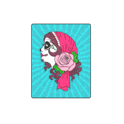 Gypsy Woman Tattoo Sugar Skull by ArtformDesigns Blanket 40"x50"